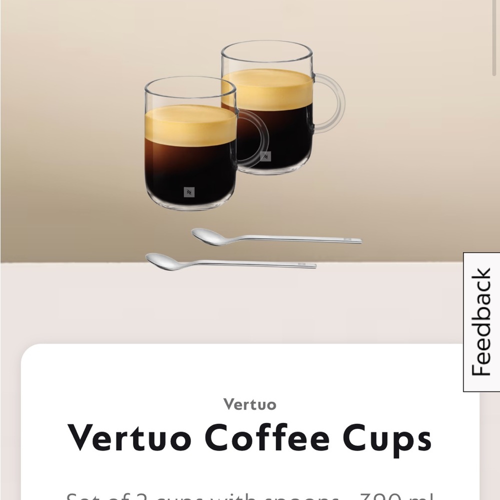 Vertuo Glass Coffee Cups (2)